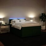 vidaXL Sommier à lattes de lit et matelas Vert foncé 140x190cm Velours