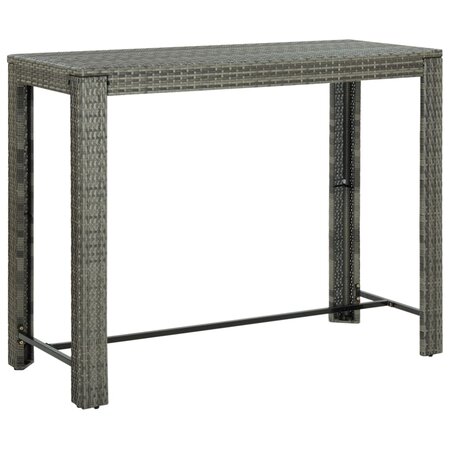 vidaXL Table de bar de jardin Gris 140 5x60 5x110 5 cm Résine tressée