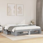 vidaXL Cadre de lit sonoma gris 180x200 cm bois d'ingénierie