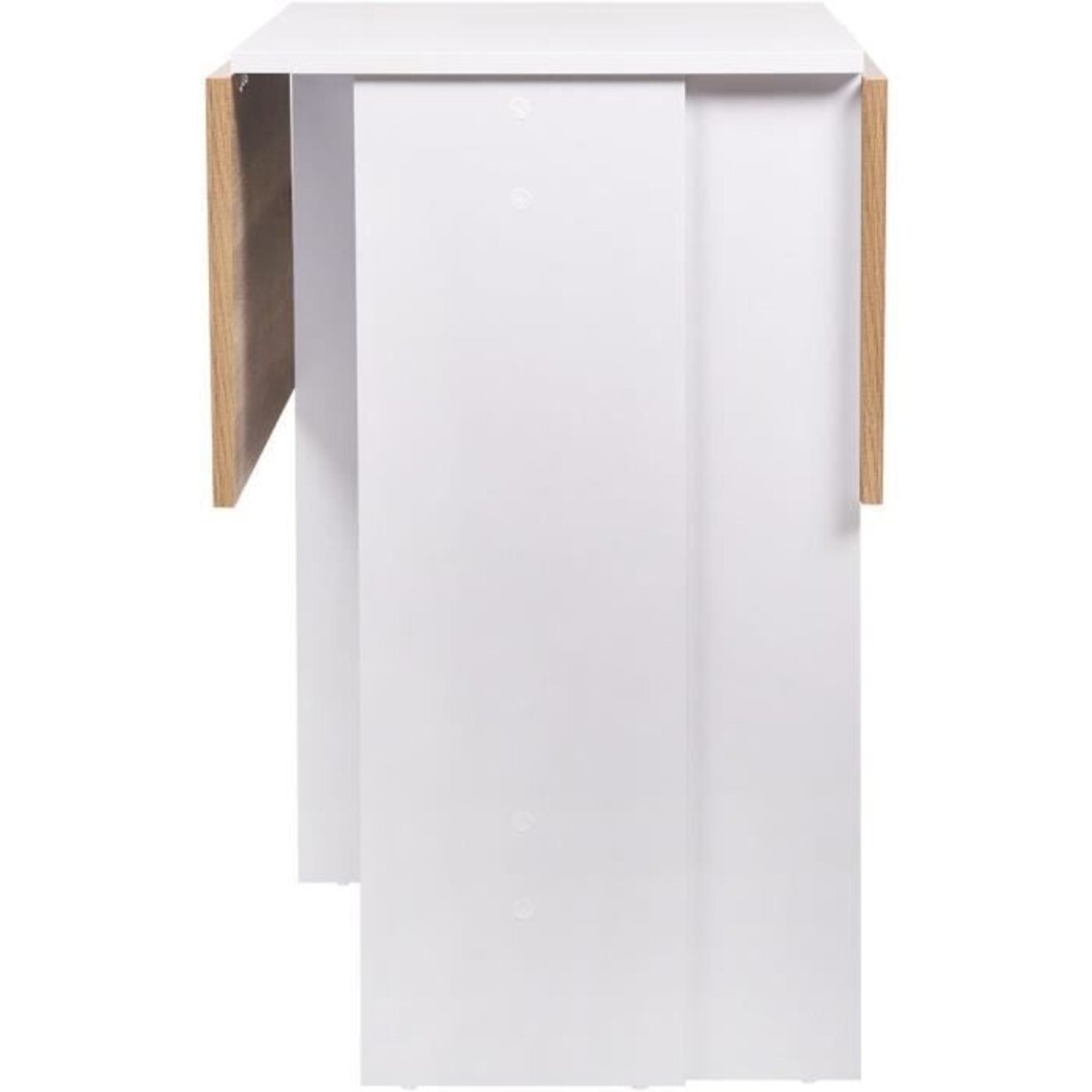 Varda - table à manger pliable - en panneaux de particules avec décor  papier - blanc et chêne TBD Pas Cher 