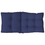 vidaXL Coussins de chaise à dossier bas lot de 4 bleu marine