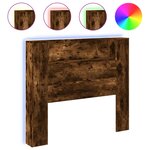 vidaXL Armoire tête de lit avec LED chêne fumé 120x16 5x103 5 cm
