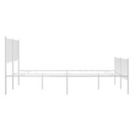vidaXL Cadre de lit métal avec tête de lit/pied de lit blanc 140x200cm