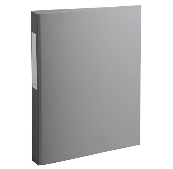 Classeur rembordé polypropylène 2 anneaux ronds de 25mm sur 3eme de couverture - gris - x 10 - exacompta