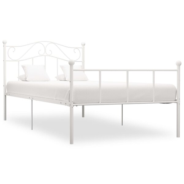 vidaXL Cadre de lit Blanc Métal 90 x 200 cm