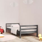 vidaXL Cadre de lit Gris 75x190 cm Bois de pin massif