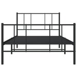vidaXL Cadre de lit métal avec tête de lit/pied de lit noir 80x200 cm