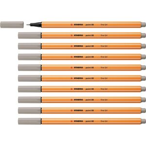 Feutre à pointe fine point 88 gris perle x 10 stabilo