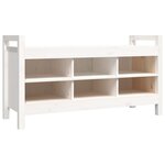 vidaXL Banc d'entrée Blanc 110x40x60 cm Bois de pin massif