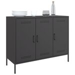 vidaXL Buffet noir 100 5x39x79 cm acier laminé à froid