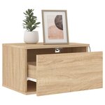 vidaXL Tables de chevet murales avec lumières LED 2 Pièces chêne sonoma