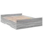 vidaXL Cadre de lit et tiroirs sonoma gris 140x190 cm bois ingénierie