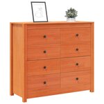 vidaXL Armoire latérale cire marron 100x40x90 cm bois de pin massif