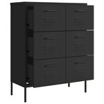 vidaXL Armoire à tiroirs Noir 80x35x101 5 cm Acier