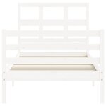 vidaXL Cadre de lit avec tête de lit blanc 90x200 cm bois massif
