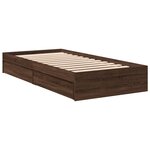 vidaXL Cadre de lit et tiroirs chêne marron 75x190cm bois d'ingénierie