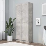 vidaXL Bibliothèque Gris béton 82 5x30 5x185 5 cm Bois d'ingénierie