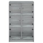 vidaXL Buffet haut avec portes gris sonoma 68x37x109cm bois ingénierie
