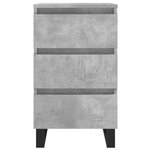 vidaXL Tables de chevet 2 Pièces gris béton 40x35x69 cm bois d’ingénierie