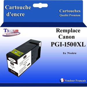 T3AZUR - Cartouche compatible avec Canon PGI1500XL PGI-1500 XL pour Canon Maxify MB2050 MB2150 MB2155 MB2350 MB2750 MB2755 - Noire