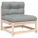 vidaXL Canapé de jardin sans accoudoirs avec coussins et repose-pieds