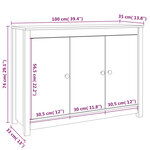 vidaXL Buffet Noir 100x35x74 cm Bois massif de pin
