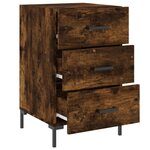 vidaXL Table de chevet chêne fumé 40x40x66 cm bois d'ingénierie