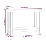 vidaXL Banc de travail Marron miel 110x50x80 cm Bois de pin massif