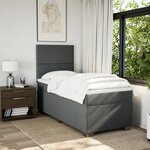 vidaXL Sommier à lattes de lit et matelas Gris foncé 90x190 cm Tissu