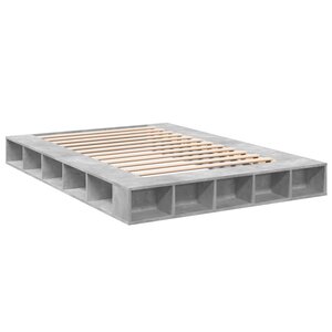 vidaXL Cadre de lit gris béton 160x200 cm bois d'ingénierie
