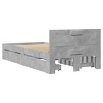 vidaXL Cadre de lit tête de lit gris béton 75x190 cm bois ingénierie