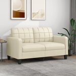 vidaXL Canapé à 2 places Crème 140 cm Similicuir