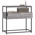 vidaXL Table console sonoma gris 75x40x75 cm bois d'ingénierie