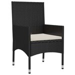 vidaXL Salon de jardin 4 Pièces avec coussins Noir Résine tressée