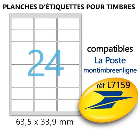 AVERY - 240 étiquettes autocollantes ''Montimbrenligne'' (63,5x33