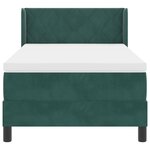 Lit à Ressorts Box avec Matelas Vert Foncé 90x190 cm Velours