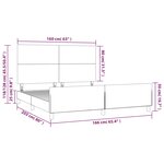 vidaXL Cadre de lit avec tête de lit Gris clair 160x200 cm Tissu