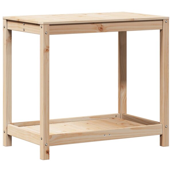 vidaXL Table de rempotage avec étagère 82 5x50x75cm bois massif de pin