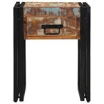 Table d'appoint vidaXL avec tiroir Noir 40x40x50 cm en bois massif de récupération