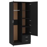 vidaXL Garde-robe Noir 80x52x180 cm Aggloméré