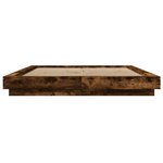 vidaXL Cadre de lit avec lumières LED chêne fumé 160x200 cm