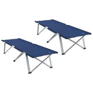 vidaXL Lit de camping pliant 2 Pièces Bleu 194 x 62 5 x 42 5 cm