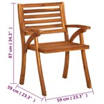 vidaXL Chaises de jardin avec coussins 8 Pièces Bois d'acacia solide