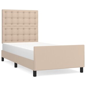 vidaXL Cadre de lit sans matelas cappuccino 90x200 cm similicuir