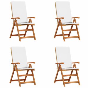 vidaXL Chaise de jardin 4 Pièces Marron 57 x 71.5 x 104cm Teck massif