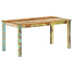 vidaXL Table de salle à manger Bois de récupération solide 160x80x76cm
