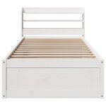 vidaXL Cadre de lit avec tête de lit blanc 90x190cm bois de pin massif