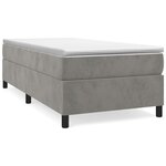 vidaXL Cadre de lit Gris clair 90x200 cm Velours