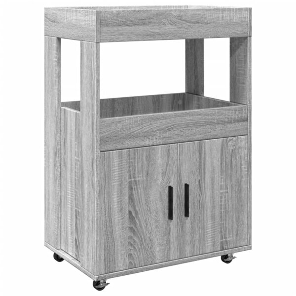 vidaXL Chariot de bar sonoma gris 60x39 5x89 cm bois d'ingénierie