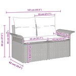 vidaXL Ensemble de canapé de jardin 4 pièces avec coussins Beige Poly Rotin